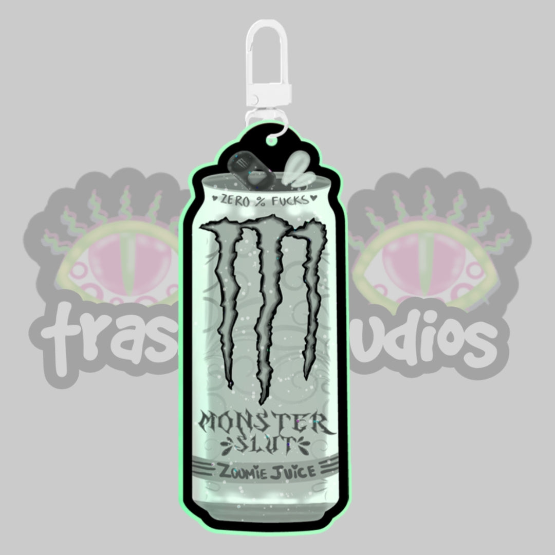 Monster Sl#t Can WHITE - Keychain image 0