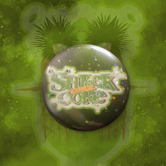 Shrekcore Words DarkGreen- BIG BADGES image 0