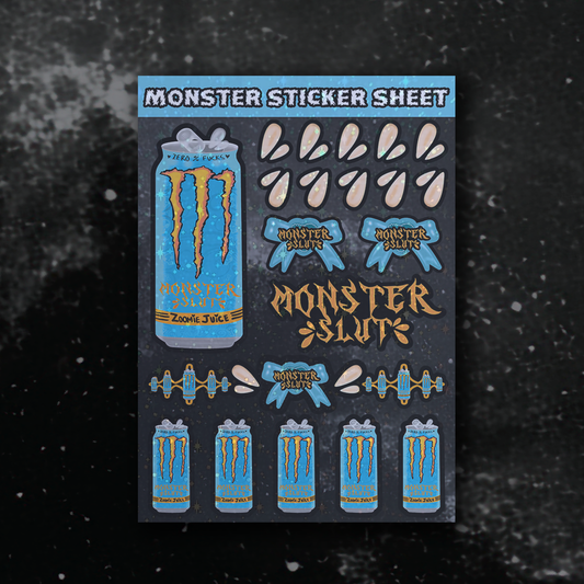 MONSTER SL#T BLUE/ORANGE - STICKERSHEET image 0