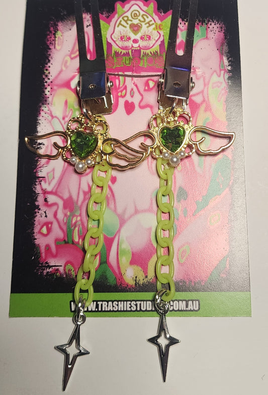 PRINCESS HEARTS GREEN  - CLIPZ image 0