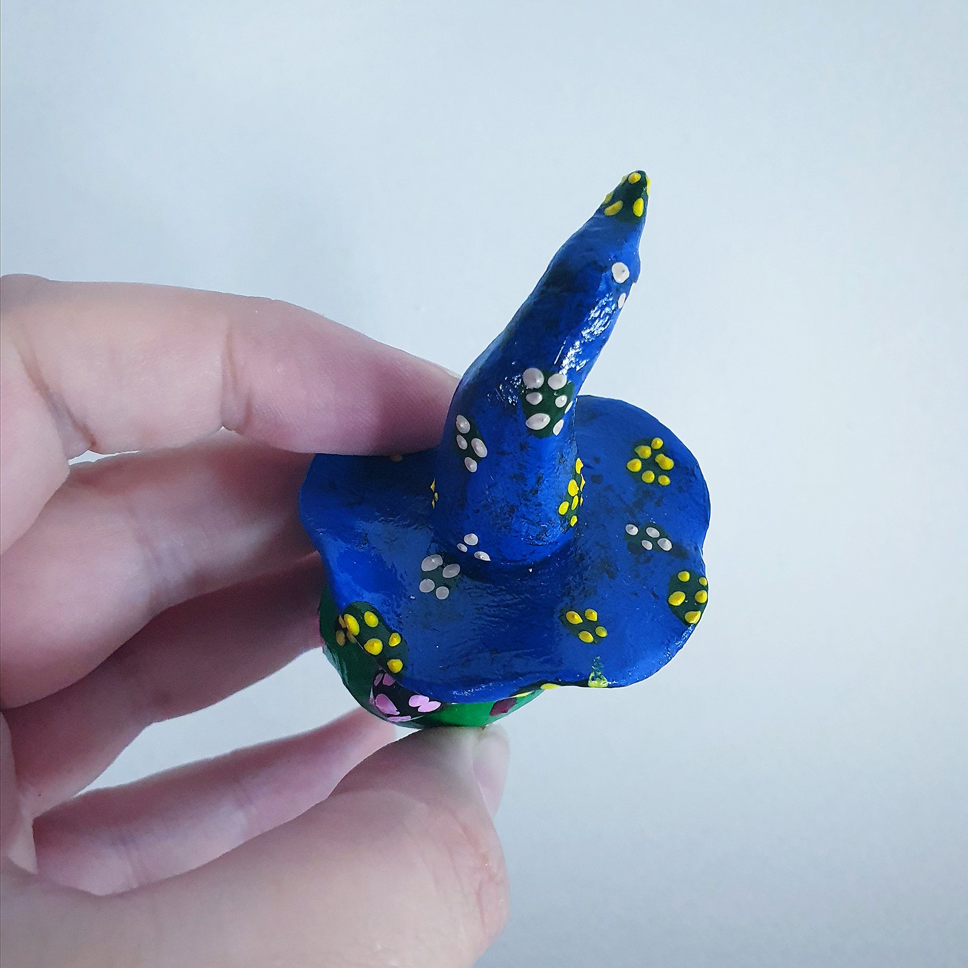 Wizard Frog Clay Ornament (Blue Hat) image 2