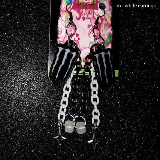 Monster Sl#t WHITE M - EARRINGS