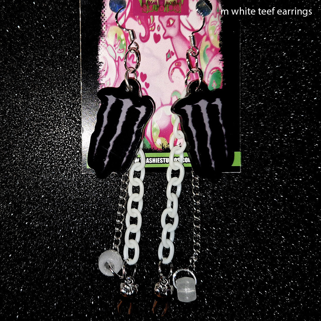 Monster Sl#t WHITE M (TEEF) - EARRINGS