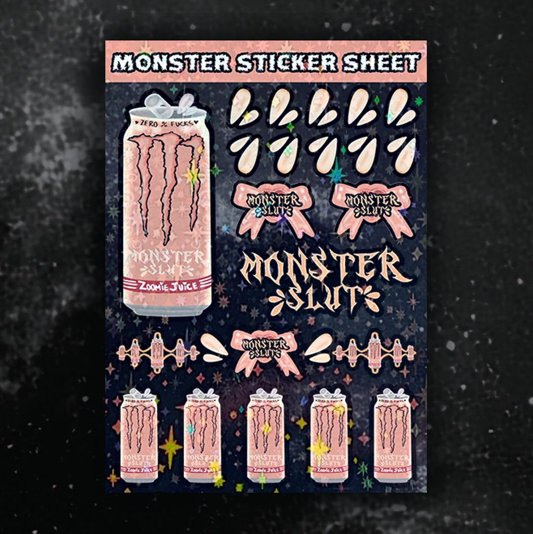 MONSTER SL#T - PEACHY - STICKER SHEET