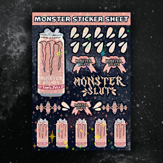 MONSTER SL#T - PEACHY - STICKER SHEET